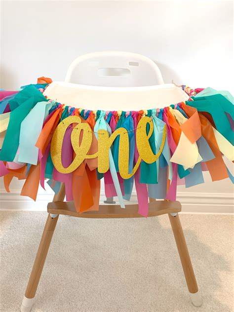 high chair garland|make a birthday banner.